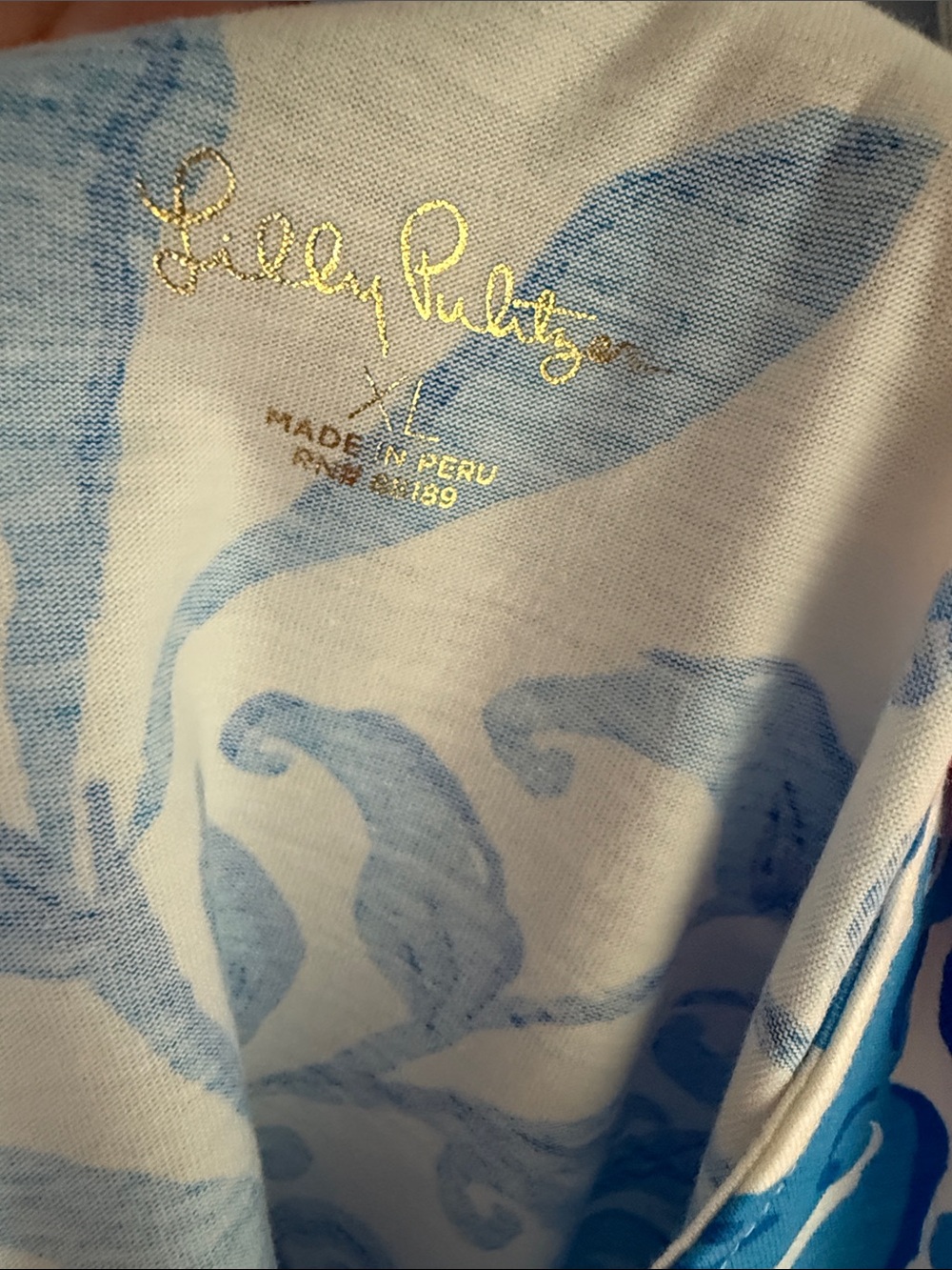 Lilly Pulitzer White Dress with Blue Tropical Print - Picture 2 of 6